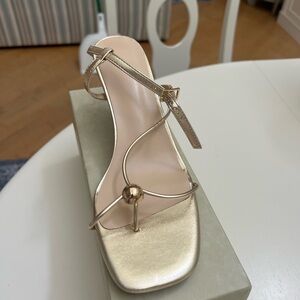 Elegant Gold Strappy Heels